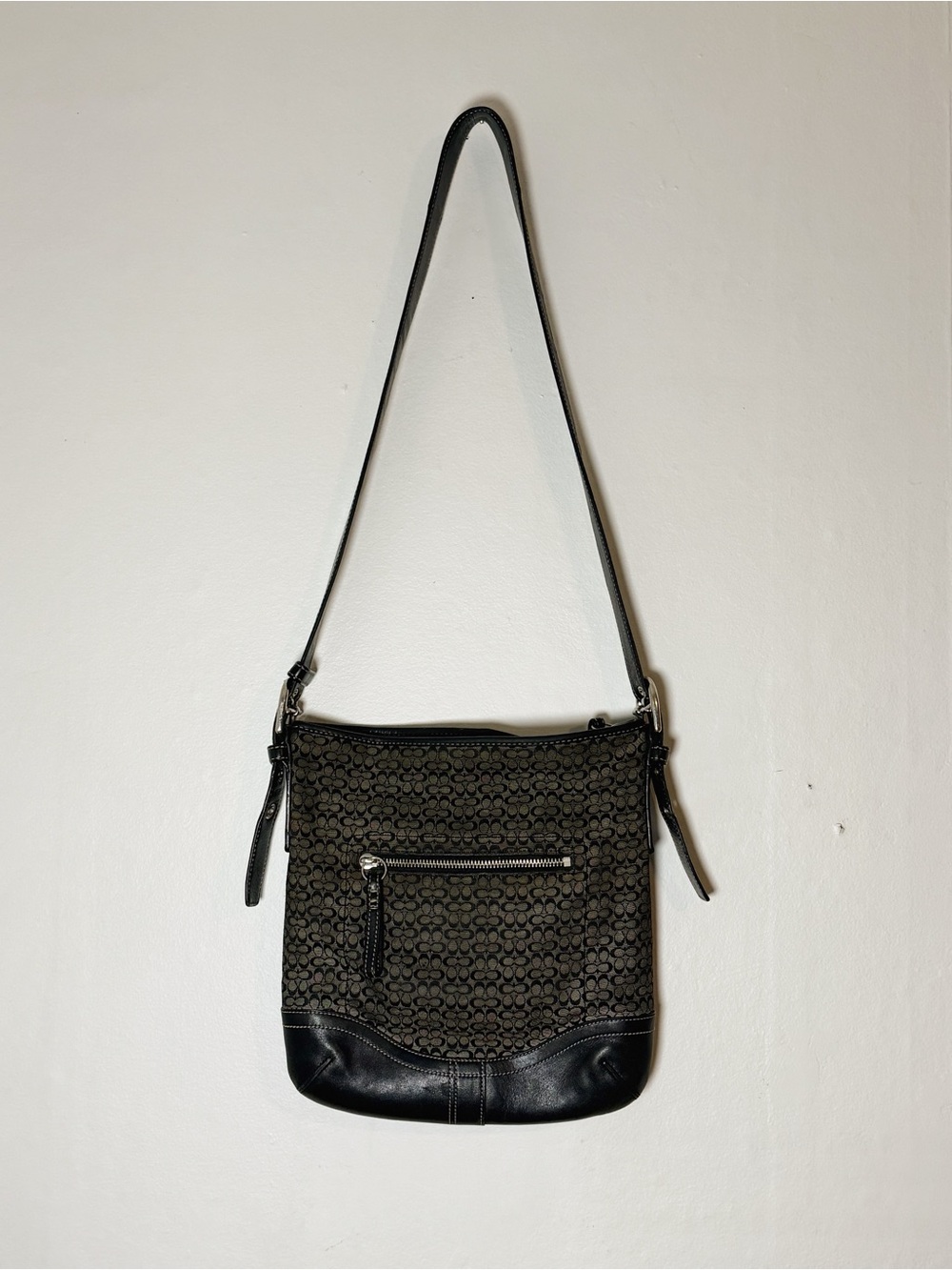 Coach Black Signature Jaquard Crossbody Bag